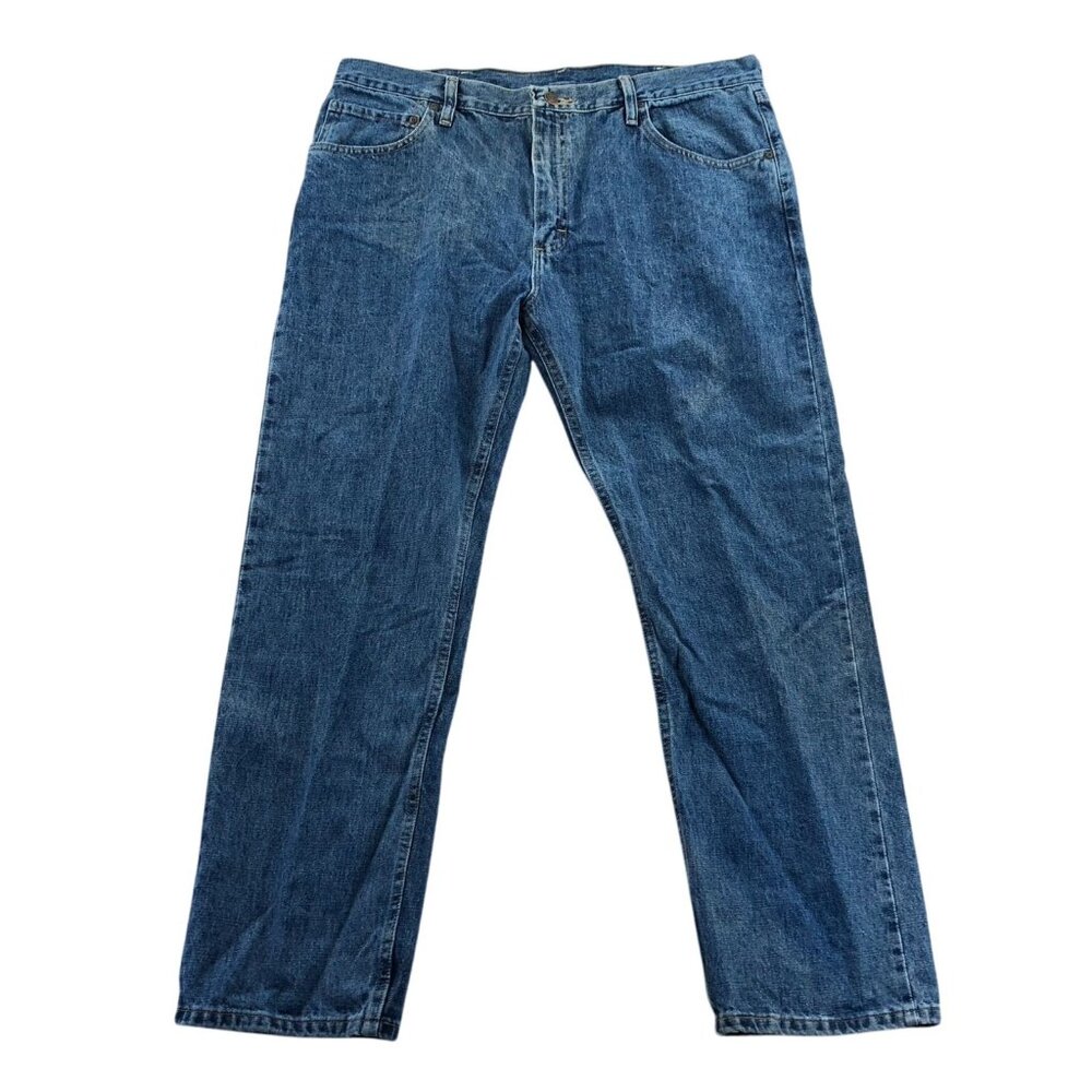 Wrangler Men Jeans Size 38x30 Blue Denim Classic Straight Leg Casual 100% Cotton